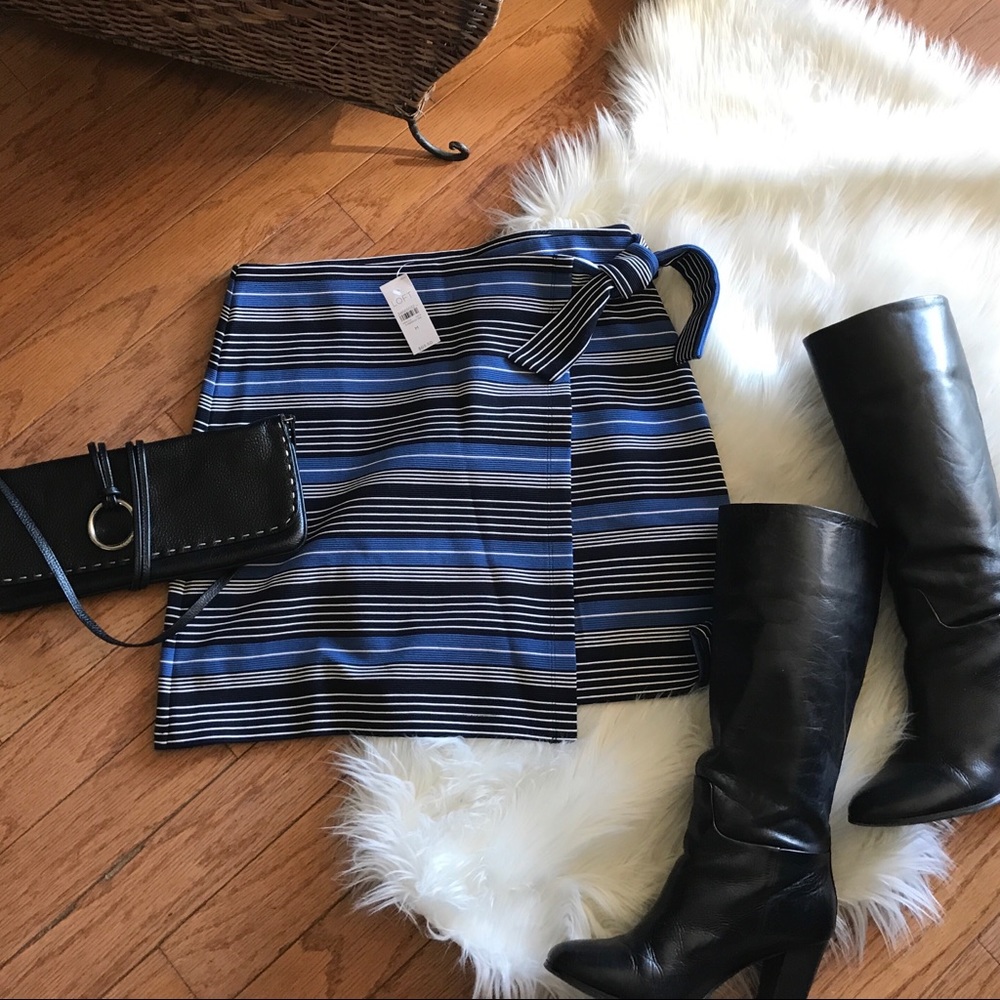 Super Cute Striped Wrap Skirt from LOFT